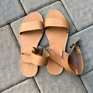 Madewell boardwalk Tan Leather Sandals